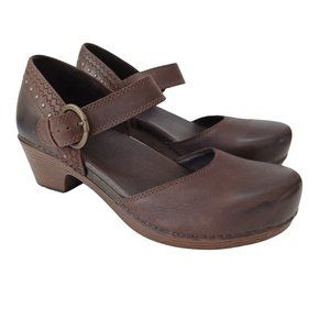 Dansko Mary Jane Pump Brown Leather Makenna Buckle Shoe Womens size 41 or 11